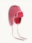 czapka pilotka merino - cherry frost