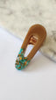 geo hair clip - ochre glitter
