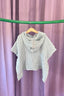 LINEN WAFFLE PONCHO - SKY BLUE