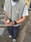 merino vest - stone grey