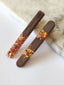 Set of two minimal hair clips - chocolate glitter