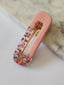 square hair clip - blush glitter