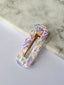 square hair clip - polymer clay