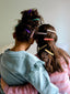 Set of two minimal hair clips - chocolate glitter