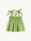damski top z falbanką - MATCHA GREEN