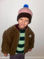 beanie merino - mauve & brown