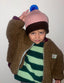 merino beanie - mauve & brown