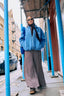 wool bomber jacket - ice blue
