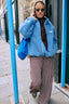 wool bomber jacket - ice blue