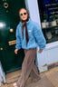 wool bomber jacket - ice blue