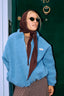 wool bomber jacket - ice blue