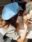 children's wool beret - blue stars