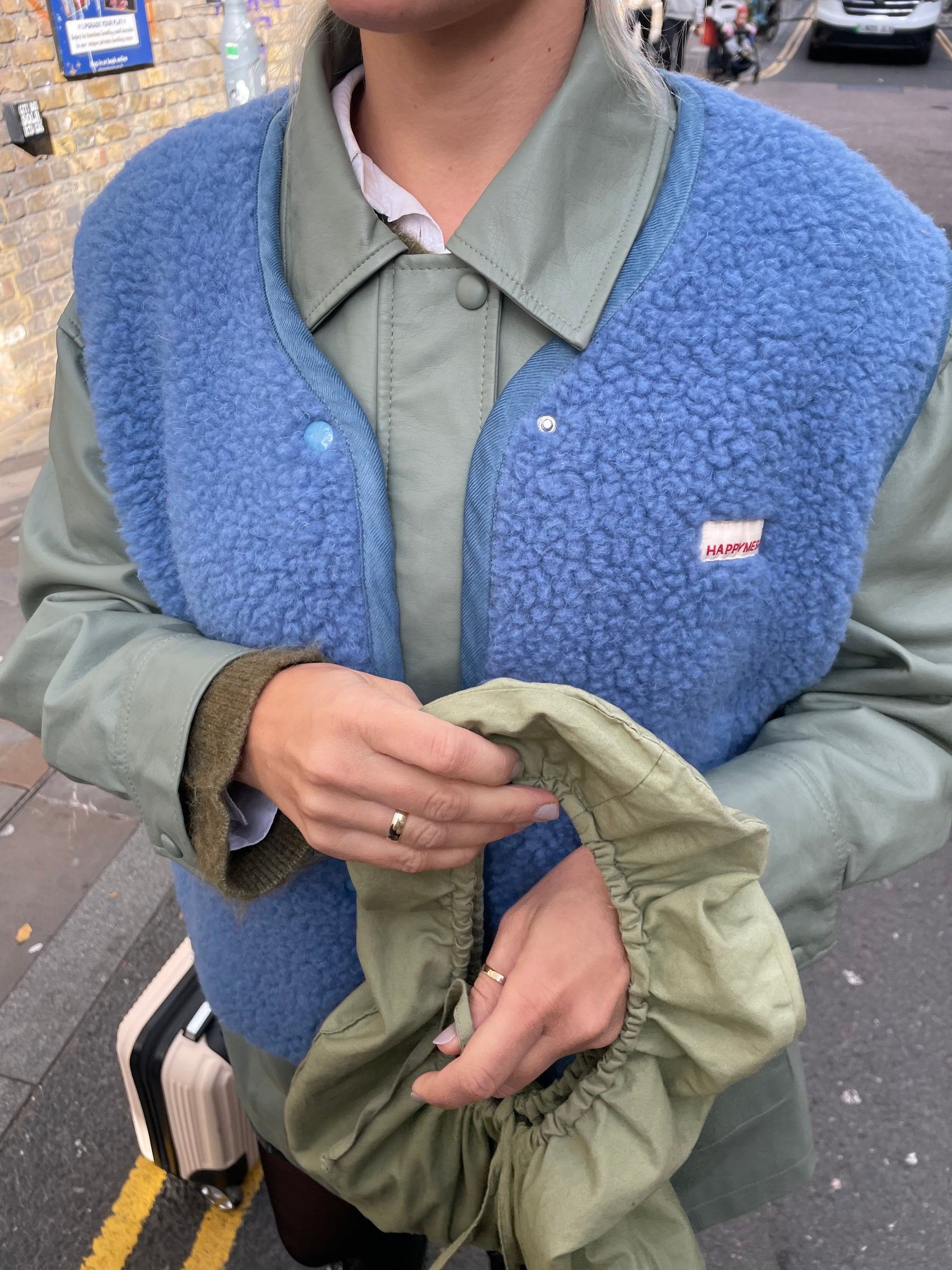 kamizelka merino - ice blue