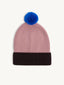 merino beanie - mauve & brown