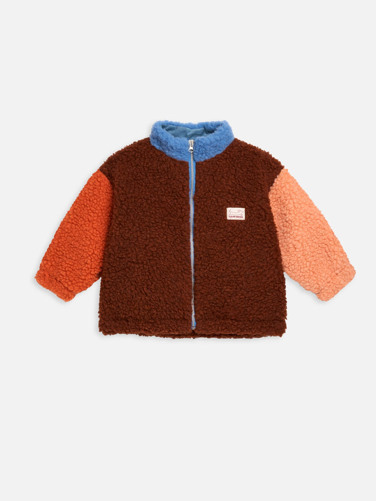 wełniana kurtka bomberka merino dziecięca kolorowa blokowa grove merino wool bomber jacket jacke
