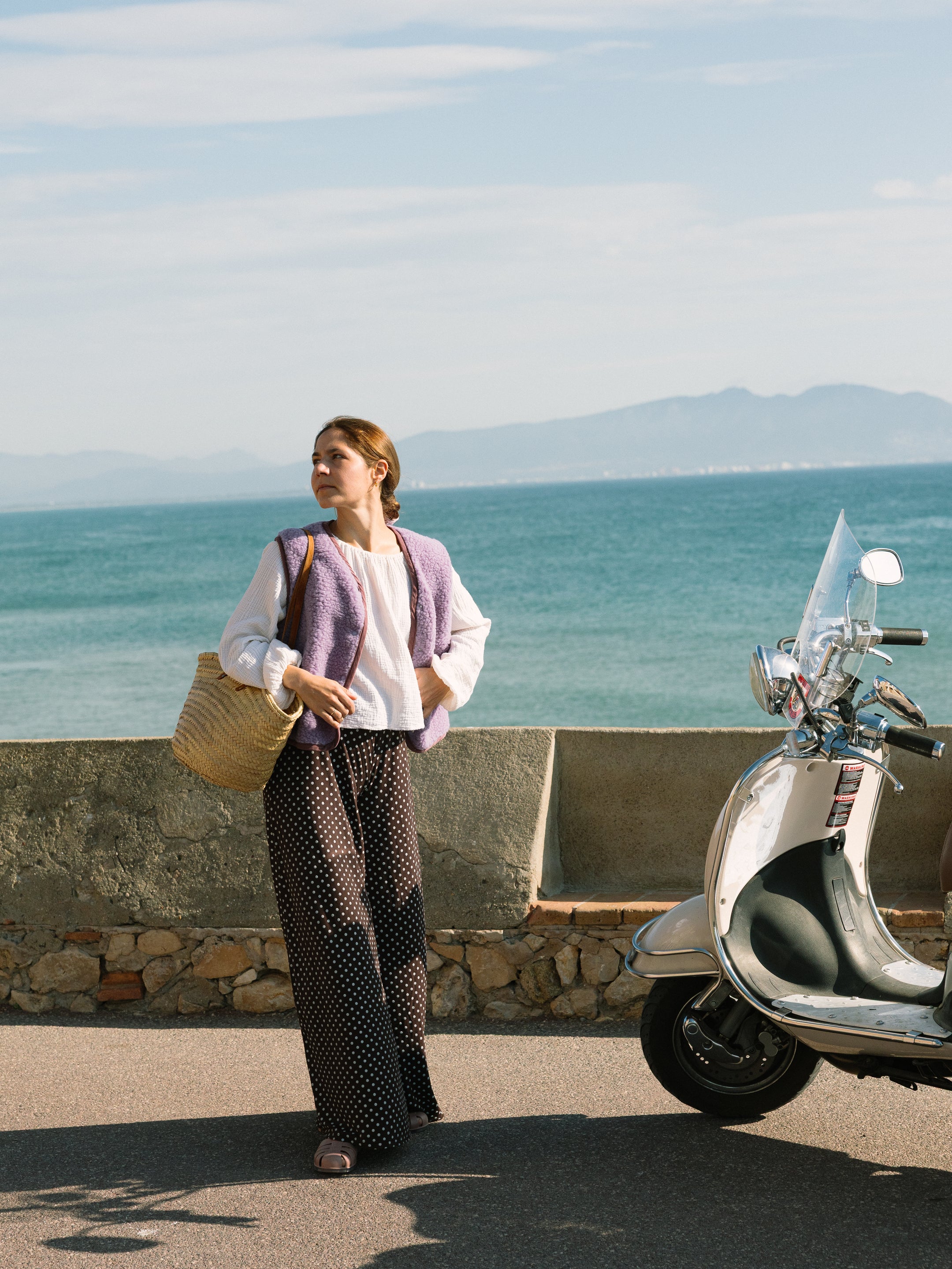 merino vest - lilac cloud