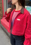 women's denim jacket - retro red