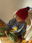 merino beanie - cherry pop