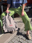 frilled bag - foggy brown