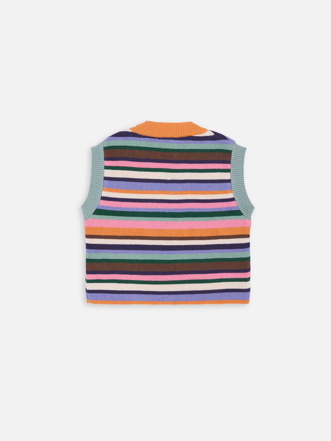 dziecięcy letni top dzianinowy w paski bawełna organiczna tropical garden organic cotton top bio-baumwolle 