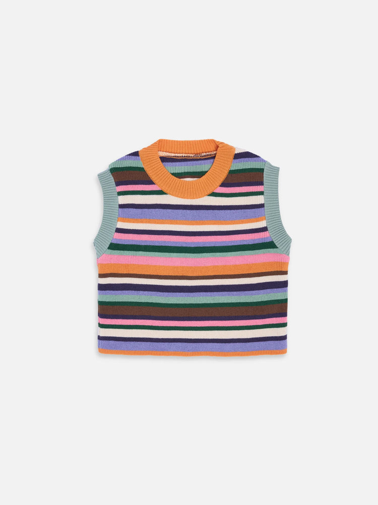 dziecięcy letni top dzianinowy w paski bawełna organiczna tropical garden organic cotton top bio-baumwolle 