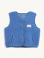 kamizelka wełniana merino dziecięca ice blue outfit tył