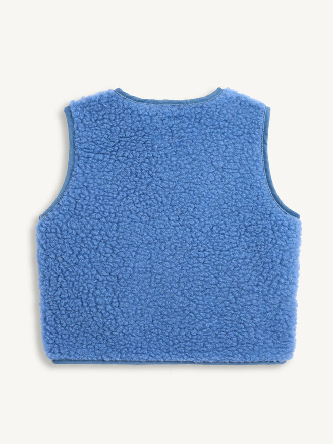 kamizelka wełniana merino dziecięca ice blue outfit tył