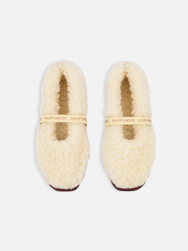 wełniane kapcie damskie merino z gumką masełkowe butter yellow woolen slippers wool 