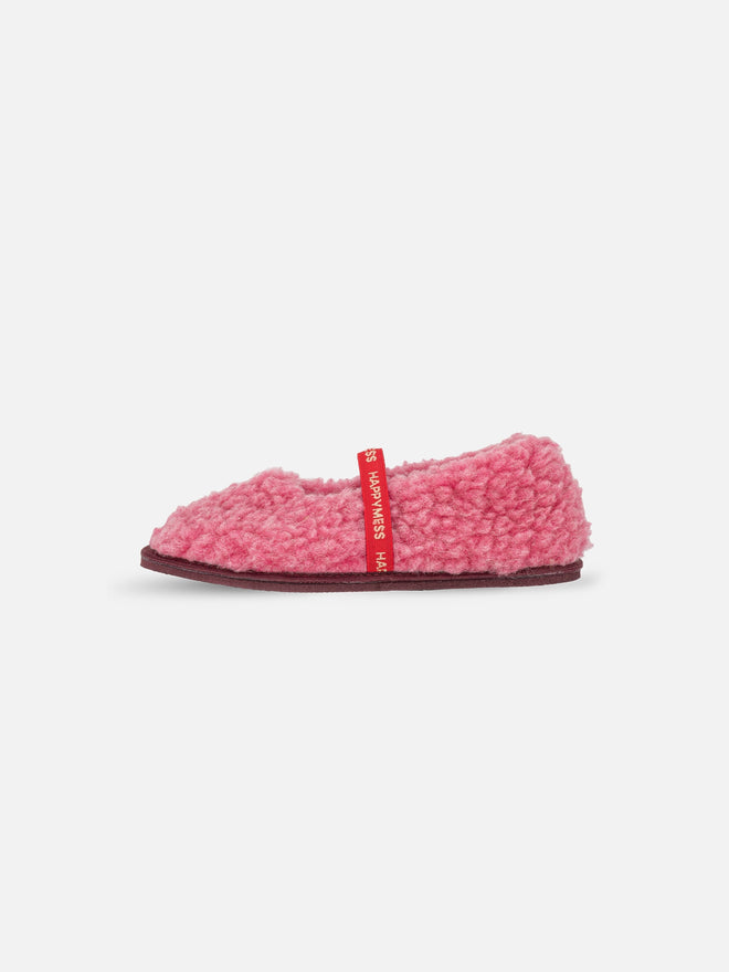 wełniane kapcie damskie merino z gumką woolen slippers dusty pink różowe wool wolle