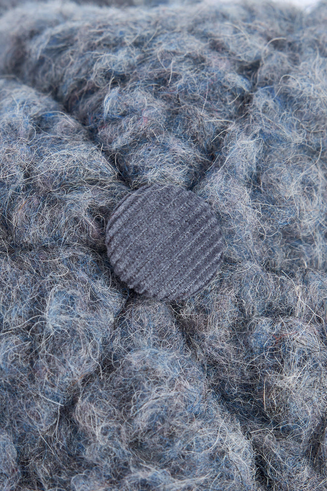 wełniana czapka damska merino niebieska baltic merino wool hat merinowolle mütze
