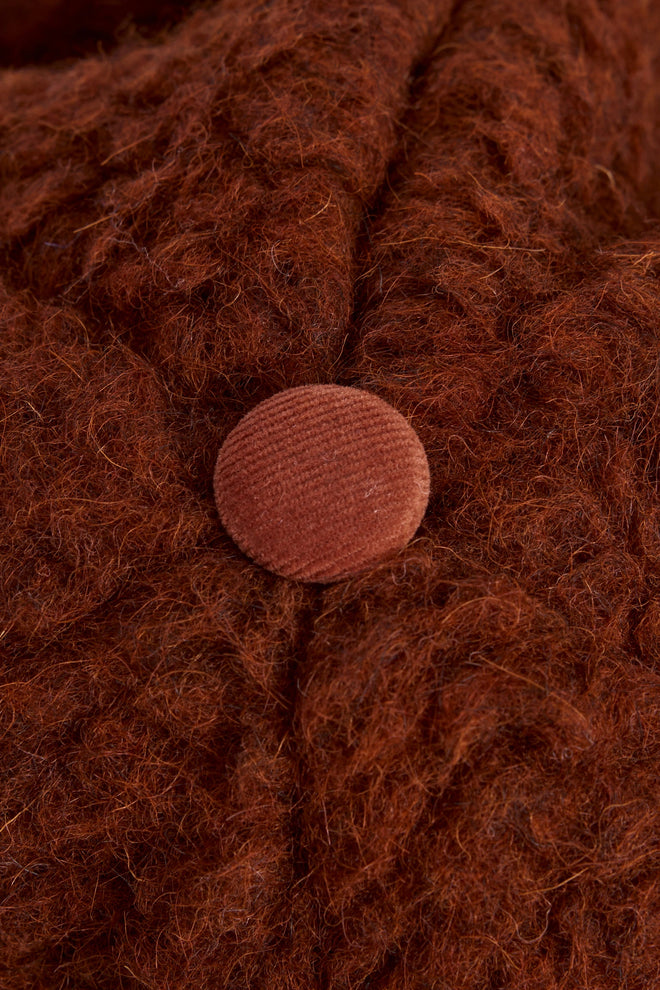 wełniana czapka damska merino brąz merino wool hat merinowolle mütze brązowa clay