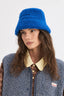 kapelusz wełniany merino unisex adult wool bucket hat cobalt kobaltowy niebieski granatowy haft logo