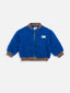 dziecięca kurtka bombera wełniana merino wełna niebieska granatowa kobaltowa merino wool bomber jacket children's cobalt 