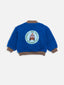 dziecięca kurtka bombera wełniana merino wełna niebieska granatowa kobaltowa merino wool bomber jacket children's cobalt 