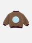 dziecięca kurtka bomberka wełniana wełna merino brązowa teddy brown merino wool children's bomber jacket 