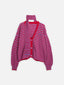 damski kardigan w paski z szalikiem berry bloom wool blend cardigan women's