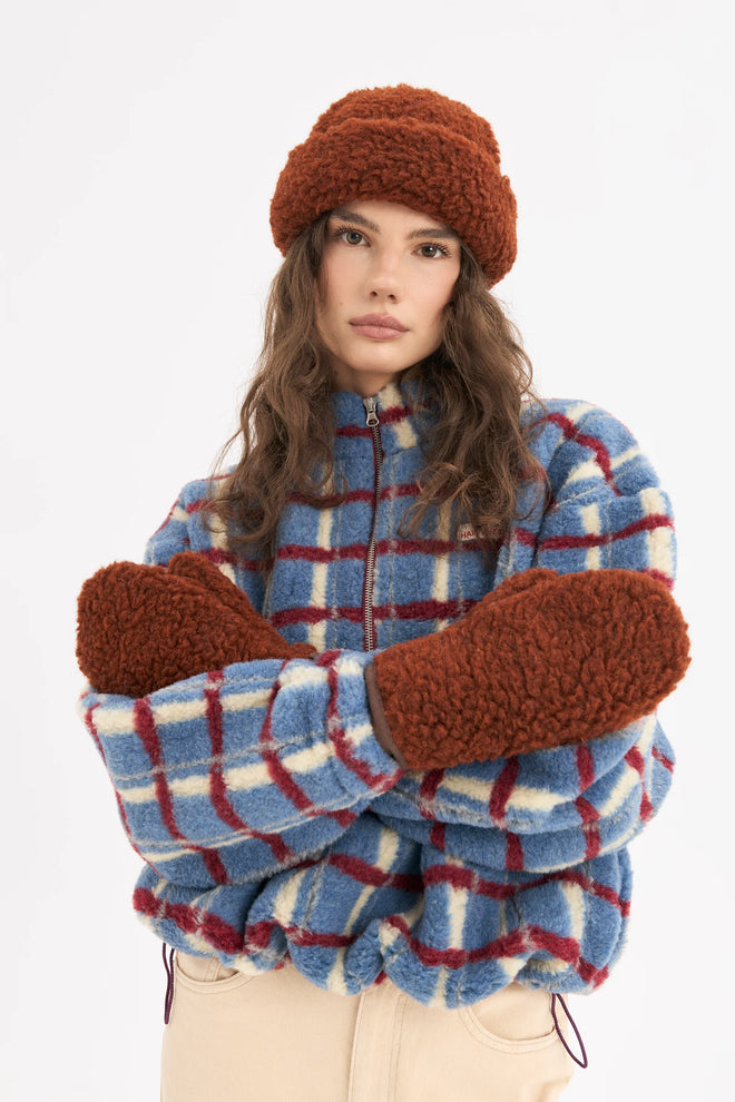 rękawiczki merino z klapką - clay