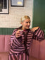 sweter z bawełny organicznej - berry stripes