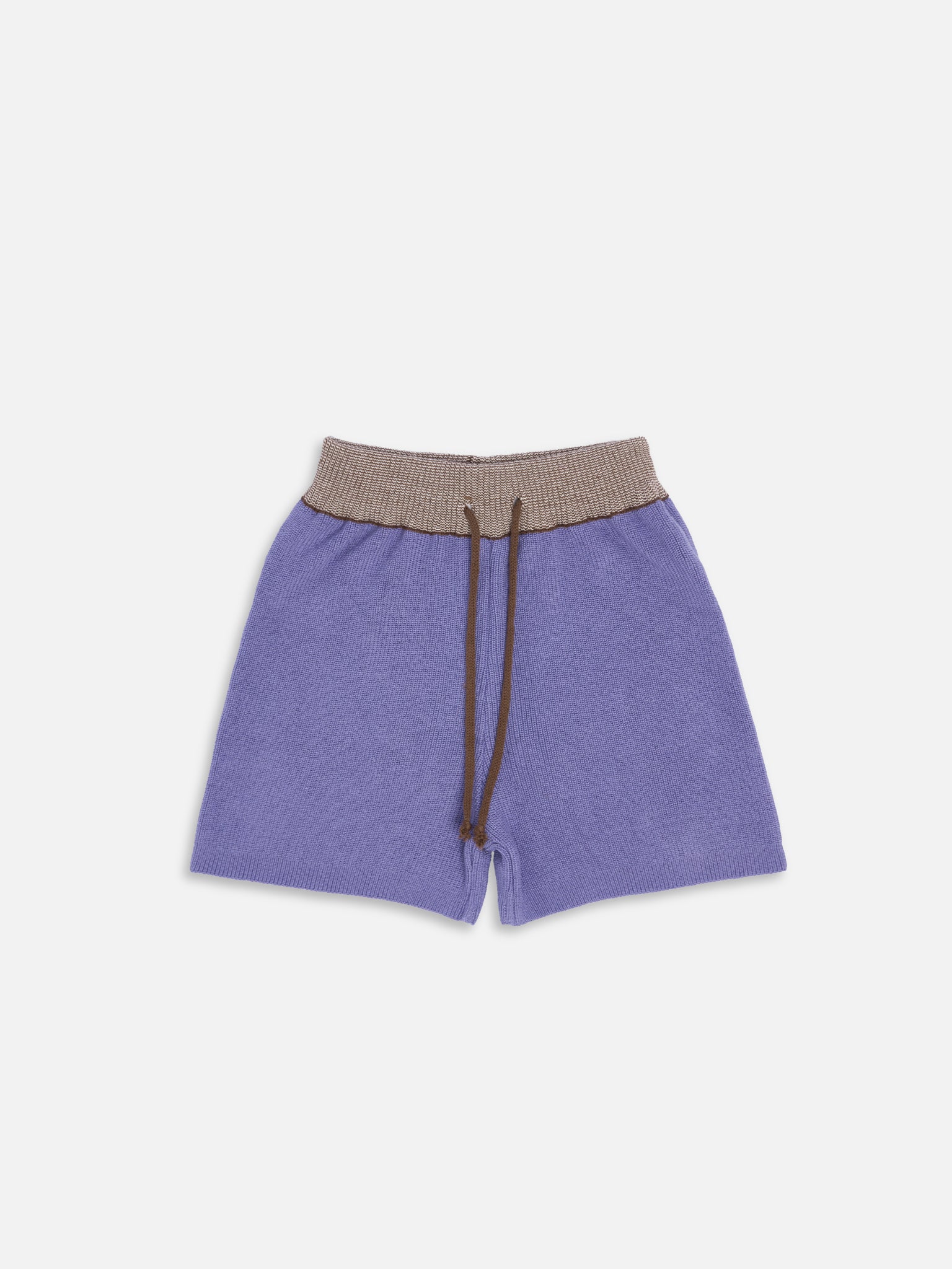 dziecięce letnie dzianinowe spodenki szorty fioletowe bawełniane bawełna organiczna organic cotton crochete shorts sunwashed lilac kindershorts bio-baumwolle