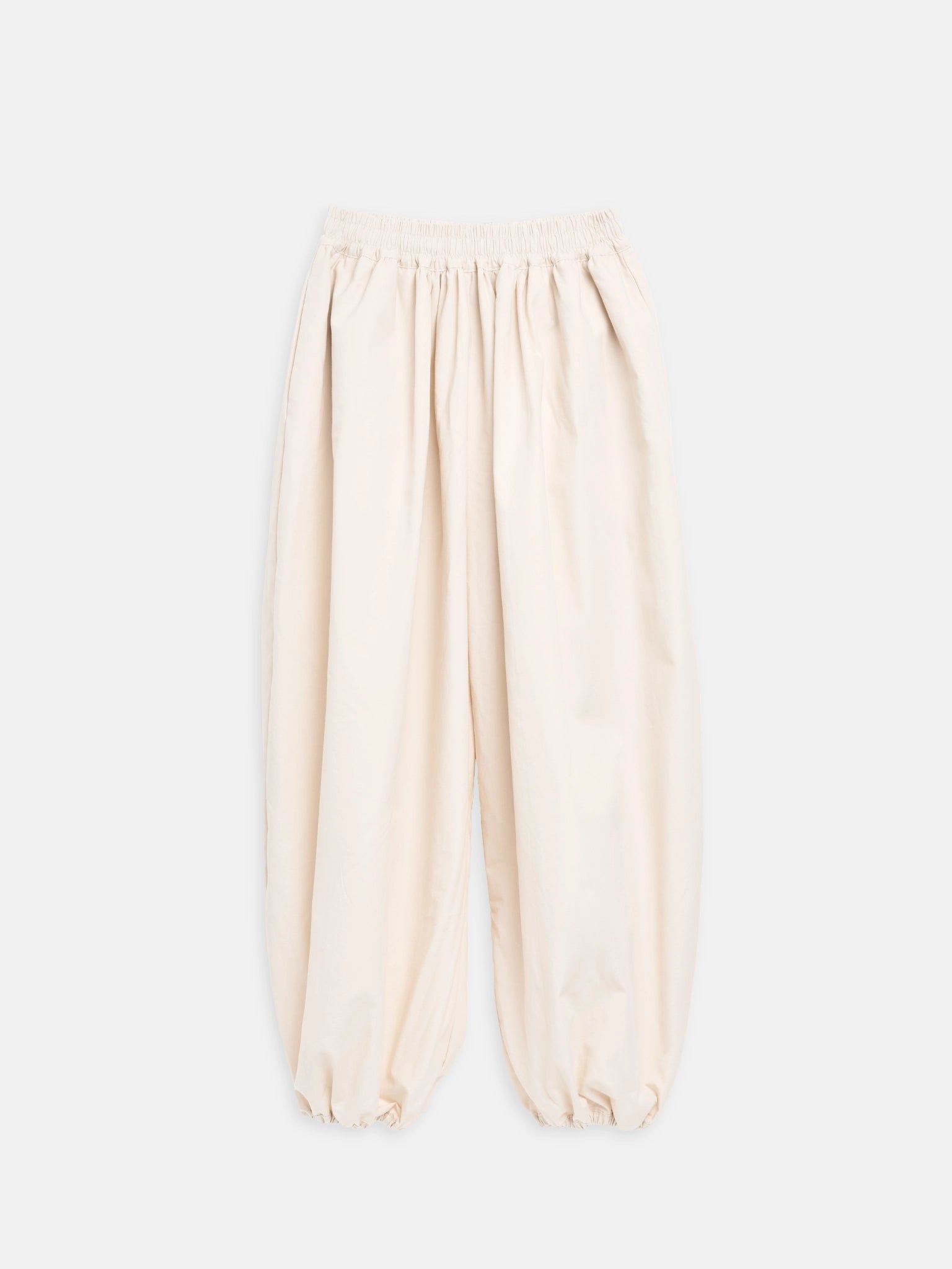 bawełniane spodnie ortalionowe balloon beżowe lisbon light cotton pants trousers hosen baumwolle baumwollhosen