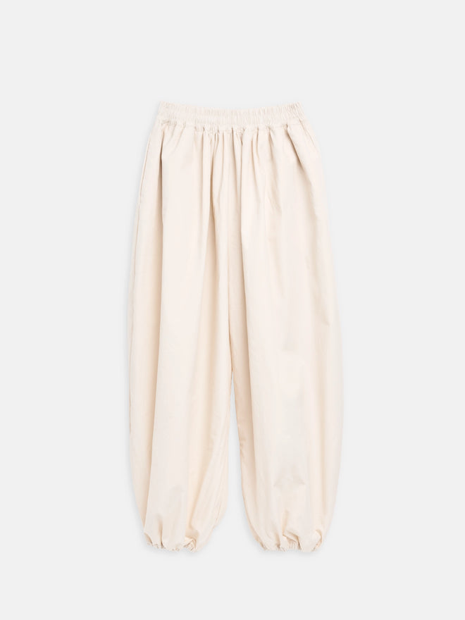bawełniane spodnie ortalionowe balloon beżowe lisbon light cotton pants trousers hosen baumwolle baumwollhosen