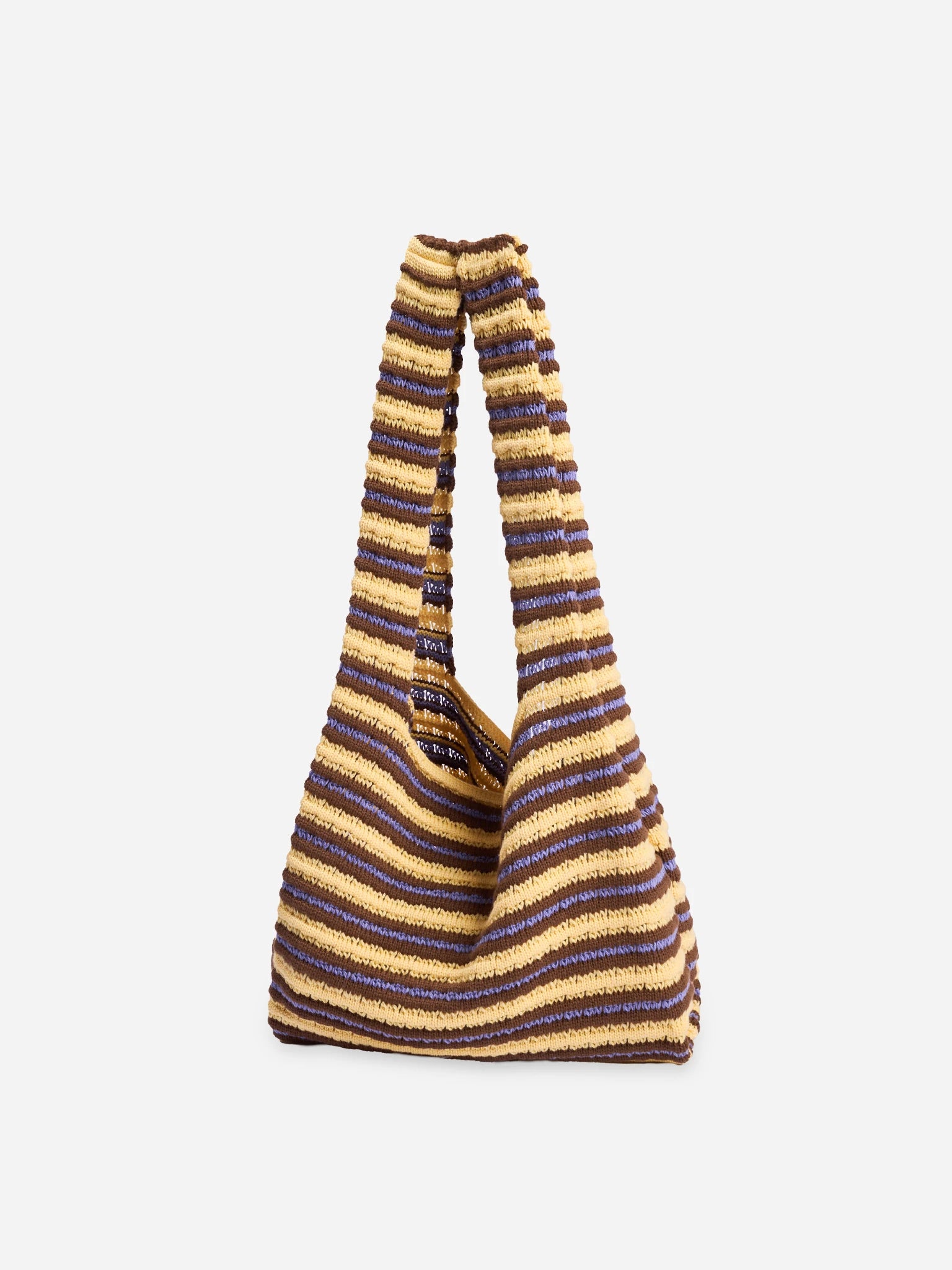 letnia dzianinowa torebka w paski  bawełna organiczna organic cotton crochete bag banana palm strickhandtasche bio-baumwolle handtasche