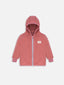 wełniana kurtka dziecięca z kapturem polar pomarańczowa cinnamon wełna merino wool children's jacket with hood fleece  merino wool Kinder-Wolljacke mit Kapuze Fleece  Merinowolle