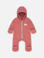 dziecięcy kombinezon wełniany z kapturem pomarańczowy cinnamon wełna merino children's wool overall with hood jumpsuit forest green merino wool Kinder-Wolloverall mit Kapuze Merinowolle polar fleece