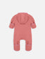 dziecięcy kombinezon wełniany z kapturem pomarańczowy cinnamon wełna merino children's wool overall with hood jumpsuit forest green merino wool Kinder-Wolloverall mit Kapuze Merinowolle polar fleece