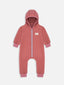 dziecięcy kombinezon wełniany z kapturem pomarańczowy cinnamon wełna merino children's wool overall with hood jumpsuit forest green merino wool Kinder-Wolloverall mit Kapuze Merinowolle polar fleece