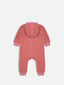 dziecięcy kombinezon wełniany z kapturem pomarańczowy cinnamon wełna merino children's wool overall with hood jumpsuit forest green merino wool Kinder-Wolloverall mit Kapuze Merinowolle polar fleece