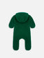 dziecięcy kombinezon wełniany z kapturem zielony wełna merino children's wool overall with hood jumpsuit forest green merino wool Kinder-Wolloverall mit Kapuze grün Merinowolle polar fleece
