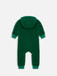 dziecięcy kombinezon wełniany z kapturem zielony wełna merino children's wool overall with hood jumpsuit forest green merino wool Kinder-Wolloverall mit Kapuze grün Merinowolle polar fleece
