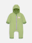 dziecięcy kombinezon wełniany z kapturem zielony wełna merino children's wool overall with hood green merino wool jumpsuit Kinder-Wolloverall mit Kapuze grün Merinowolle polar fleece